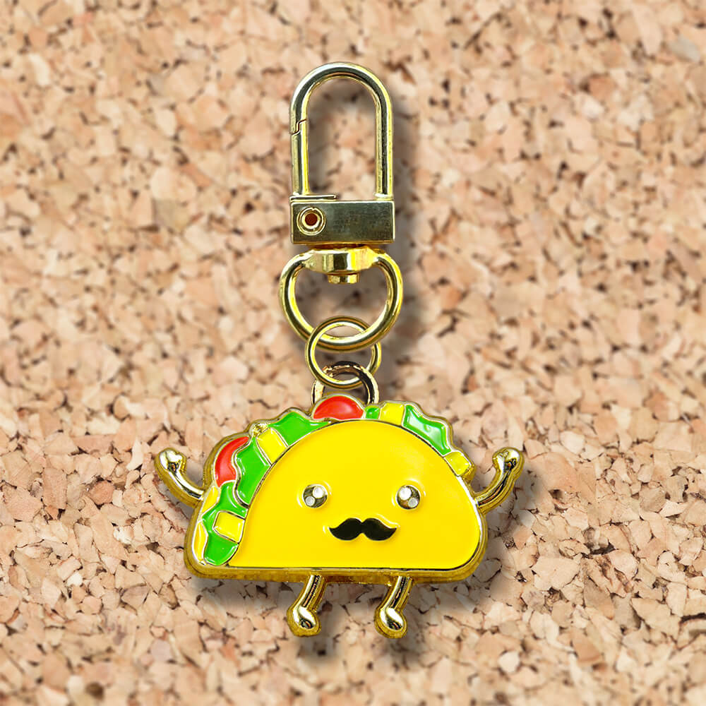 Taco Bout Pins color cast zipper charm