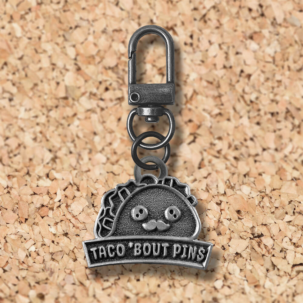 Taco Bout Pins Impressed Zipper Charm