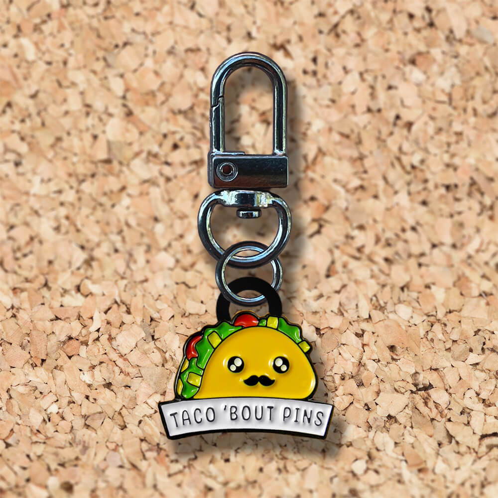 Recessed Enamel Zipper Charm from Taco Bout Pins