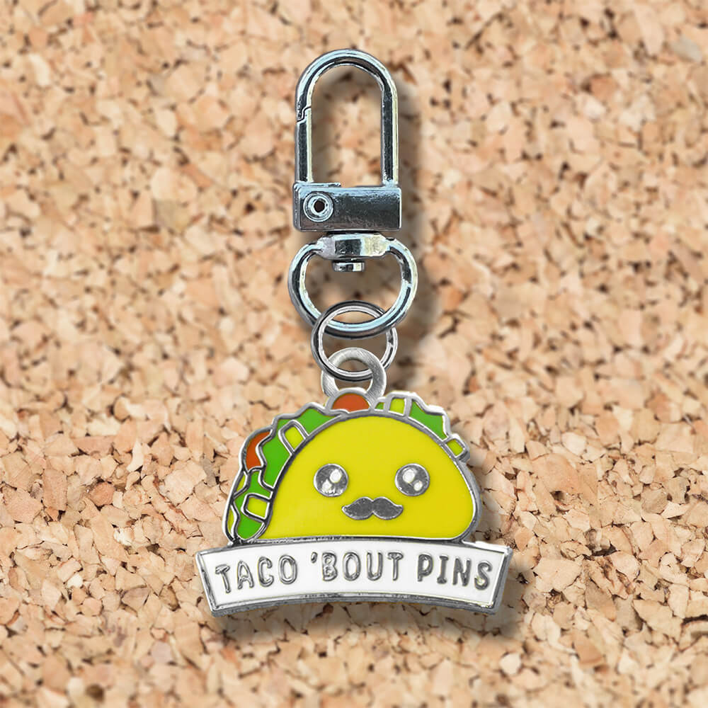 Taco Bout Pins Smooth Enamel Zipper Charm